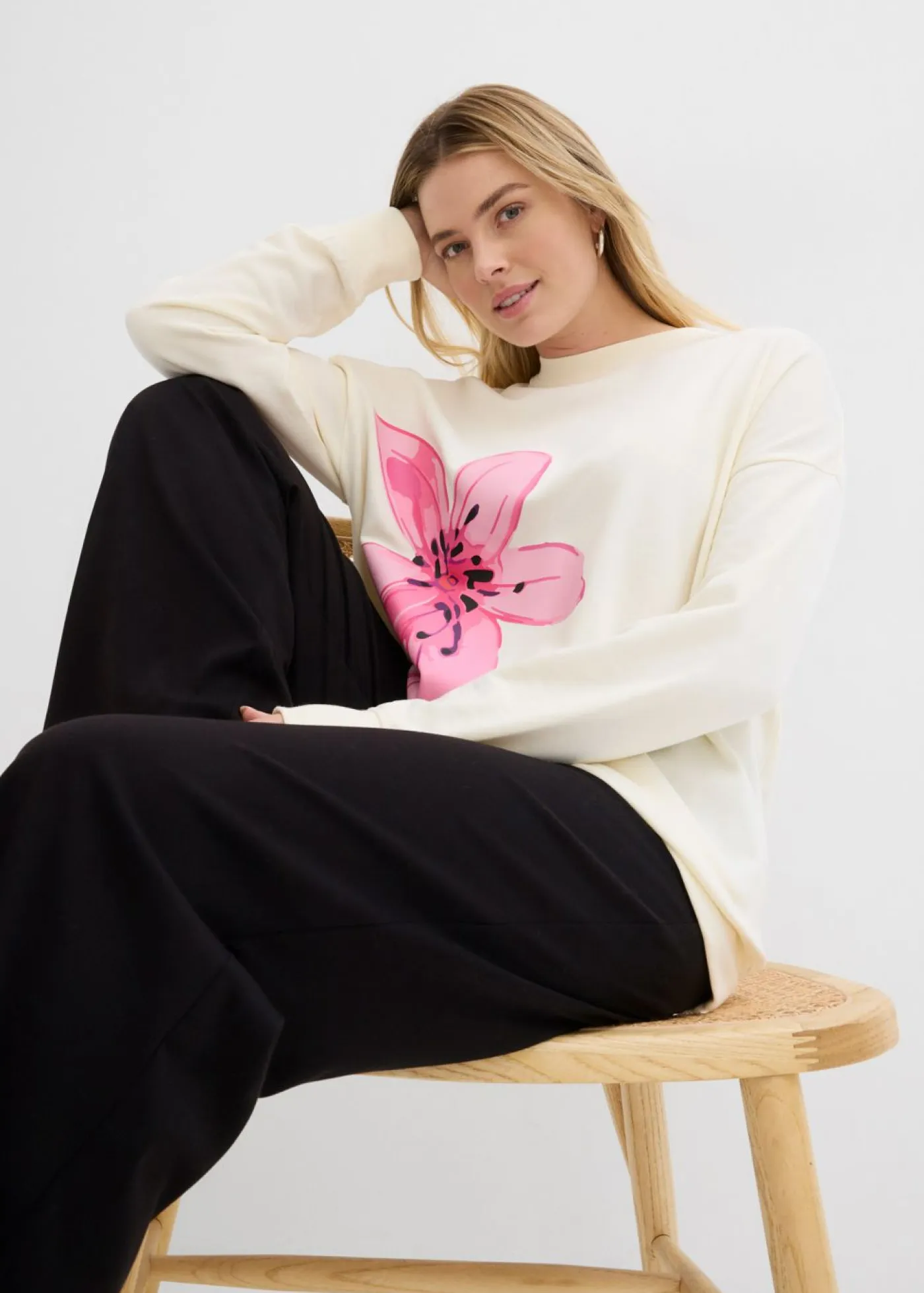 bonprix bonprix Ropa Cómoda>Sudadera Blanco-crema