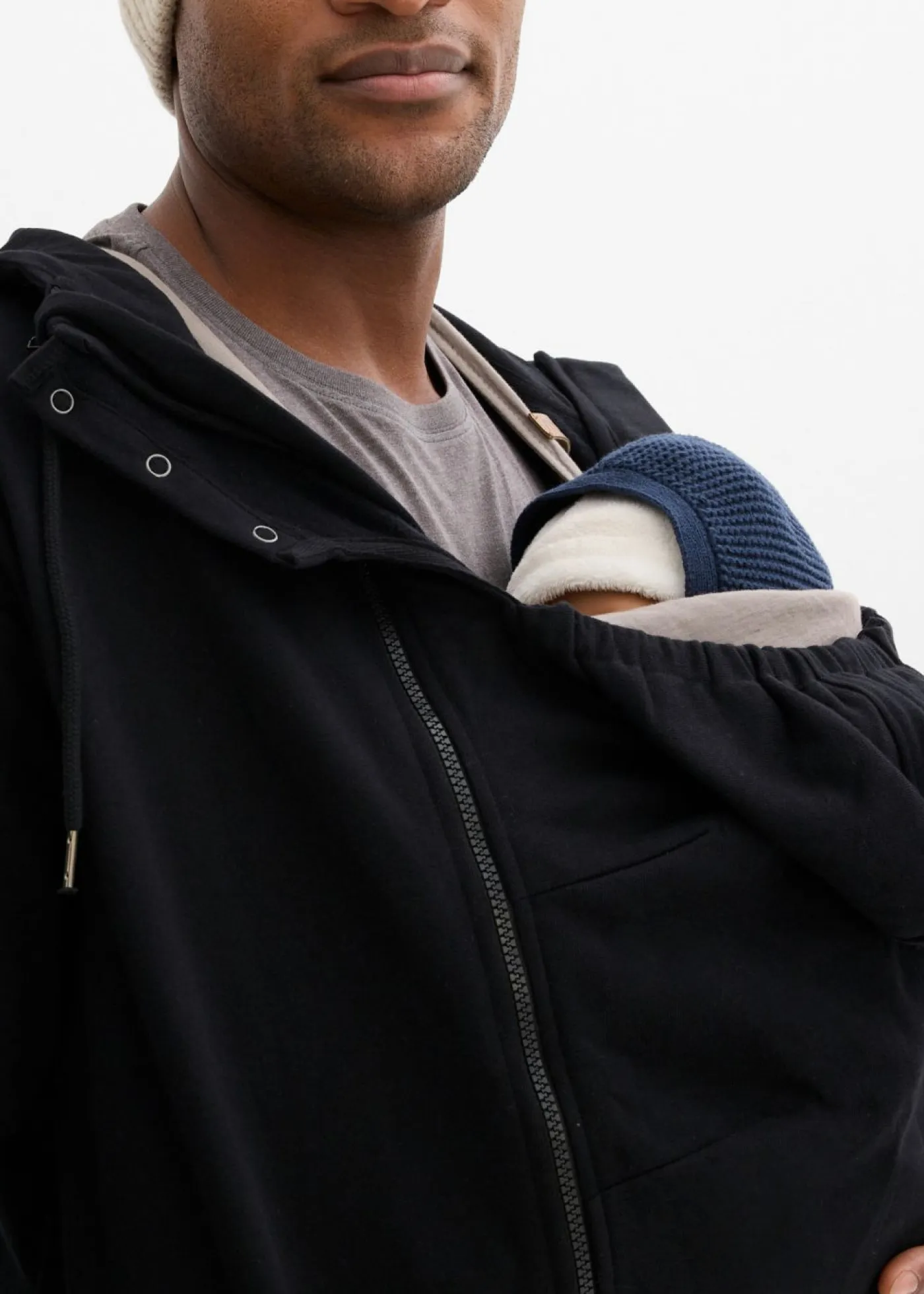 bonprix bonprix Premamá>Sudadera 2 en 1 de algodón suave con capucha para hombres Negro