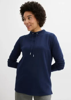 bonprix bonprix Básicos|Ropa Cómoda>Sudadera con abertura Azul marino