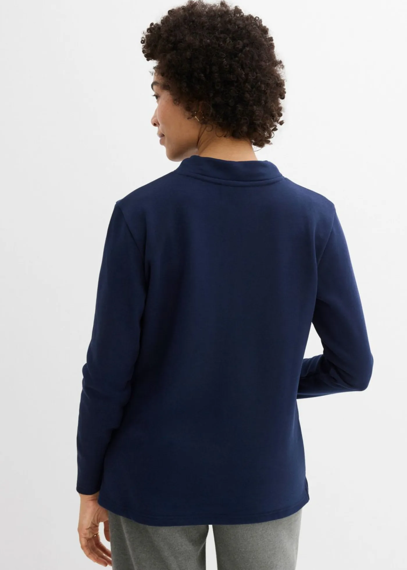 bonprix bonprix Básicos|Ropa Cómoda>Sudadera con abertura Azul marino