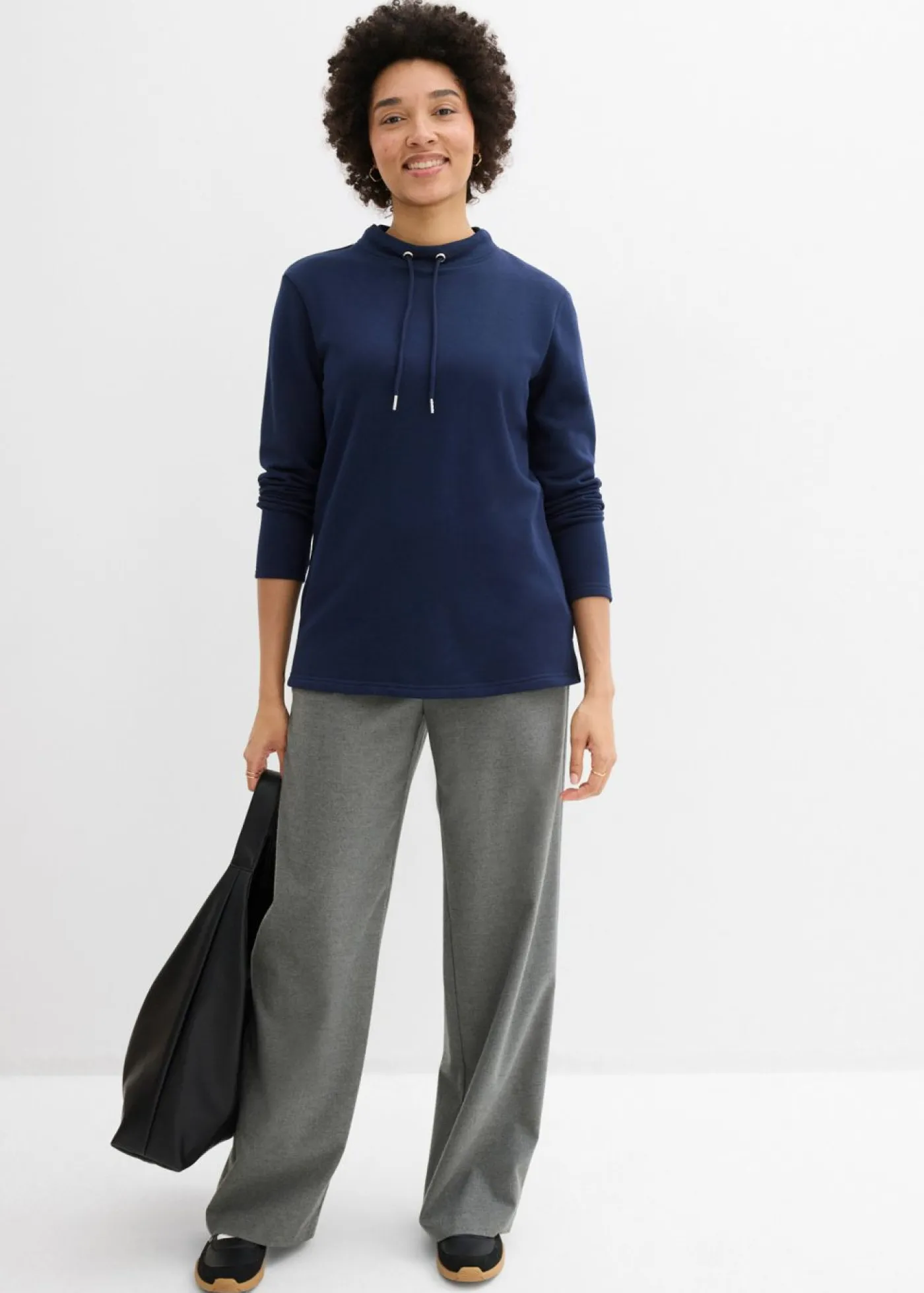 bonprix bonprix Básicos|Ropa Cómoda>Sudadera con abertura Azul marino