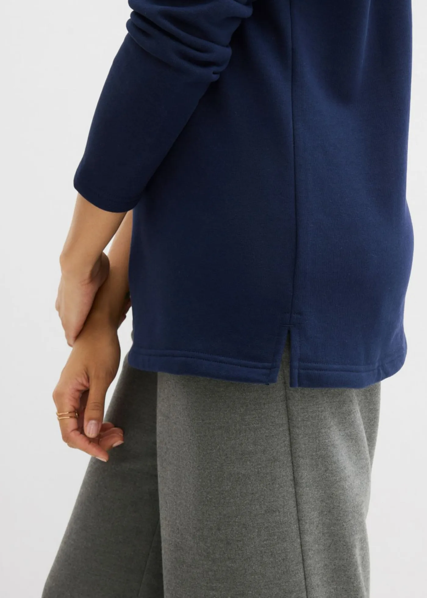 bonprix bonprix Básicos|Ropa Cómoda>Sudadera con abertura Azul marino