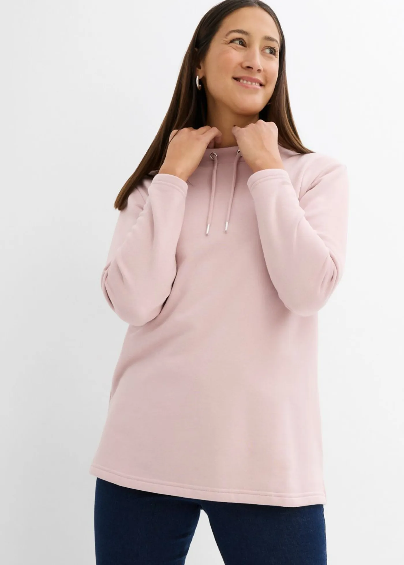 bonprix bonprix Básicos|Ropa Cómoda>Sudadera con abertura Rosa mate