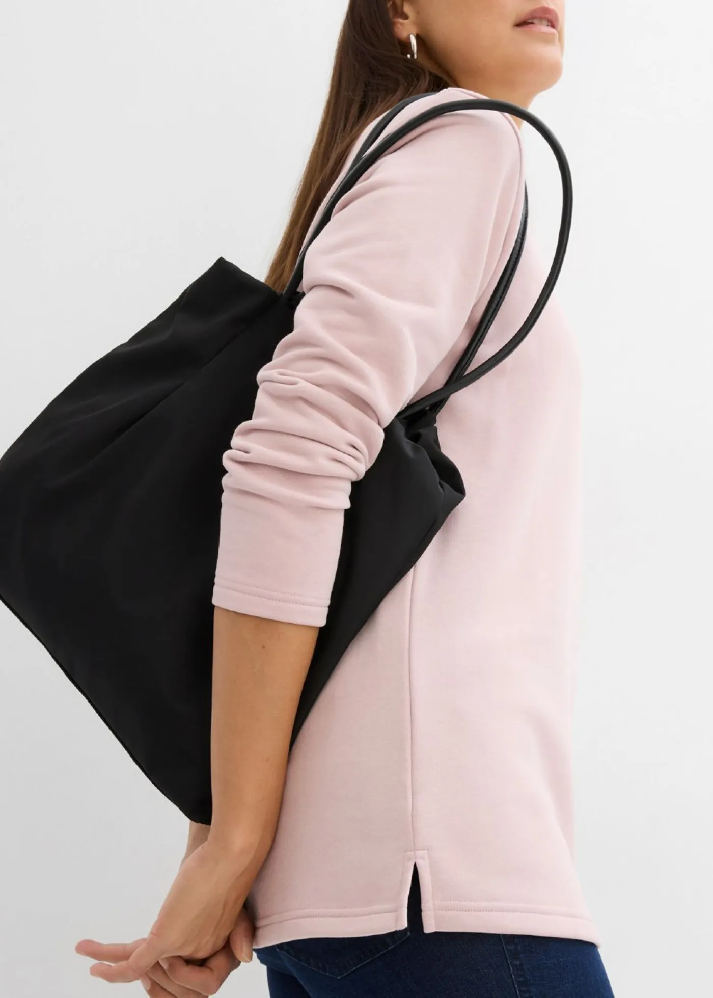 bonprix bonprix Básicos|Ropa Cómoda>Sudadera con abertura Rosa mate