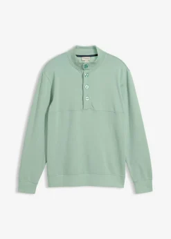 Hombre bonprix bonprix Sudadera con botones de algodón orgánico puro