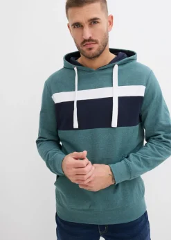 bonprix bonprix Ropa Deportiva|Chándals>Sudadera con capucha verde grisáceo con rayas