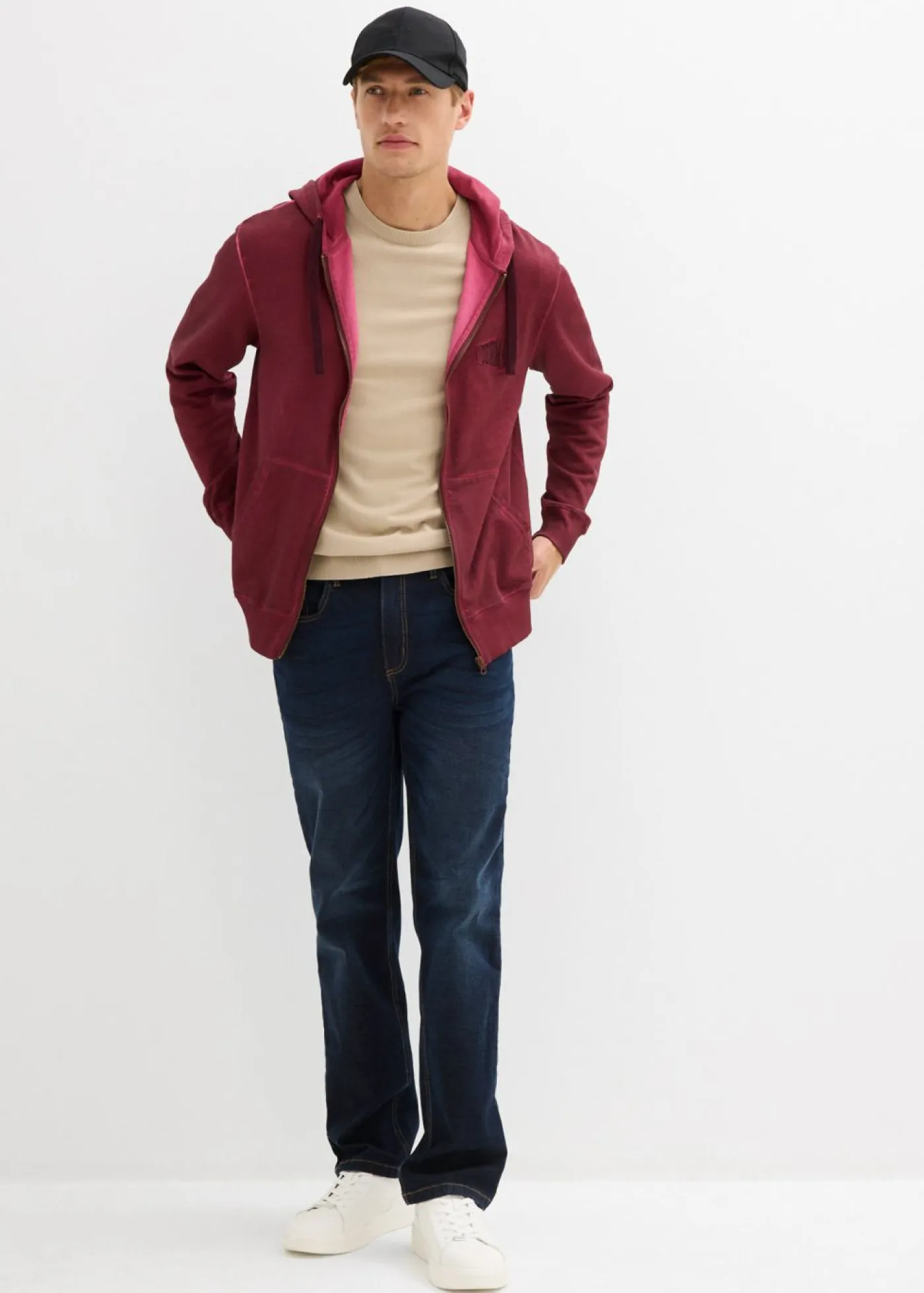 Hombre bonprix bonprix Sudadera con capucha con efecto desgastado