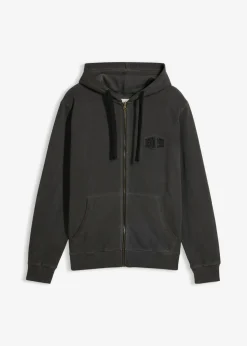 bonprix bonprix Chándals>Sudadera con capucha con efecto desgastado Negro desgastado