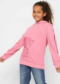 bonprix bonprix Ropa 9 A 16 Años·Sudaderas Y Jerséis>Sudadera con capucha de algodón orgánico Rosa