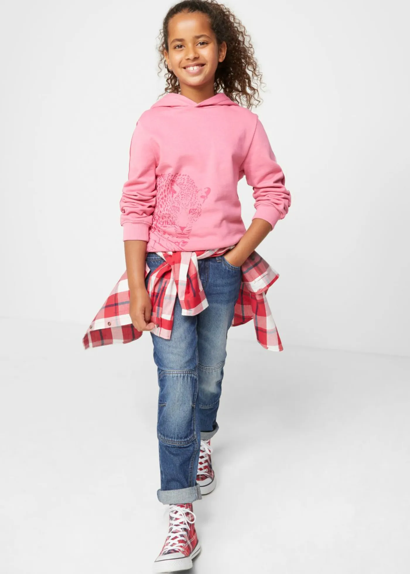 bonprix bonprix Ropa 9 A 16 Años·Sudaderas Y Jerséis>Sudadera con capucha de algodón orgánico Rosa