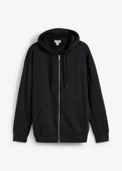bonprix bonprix Básicos En Rebajas|Chándals>Sudadera con capucha de algodón orgánico puro, loose fit Negro