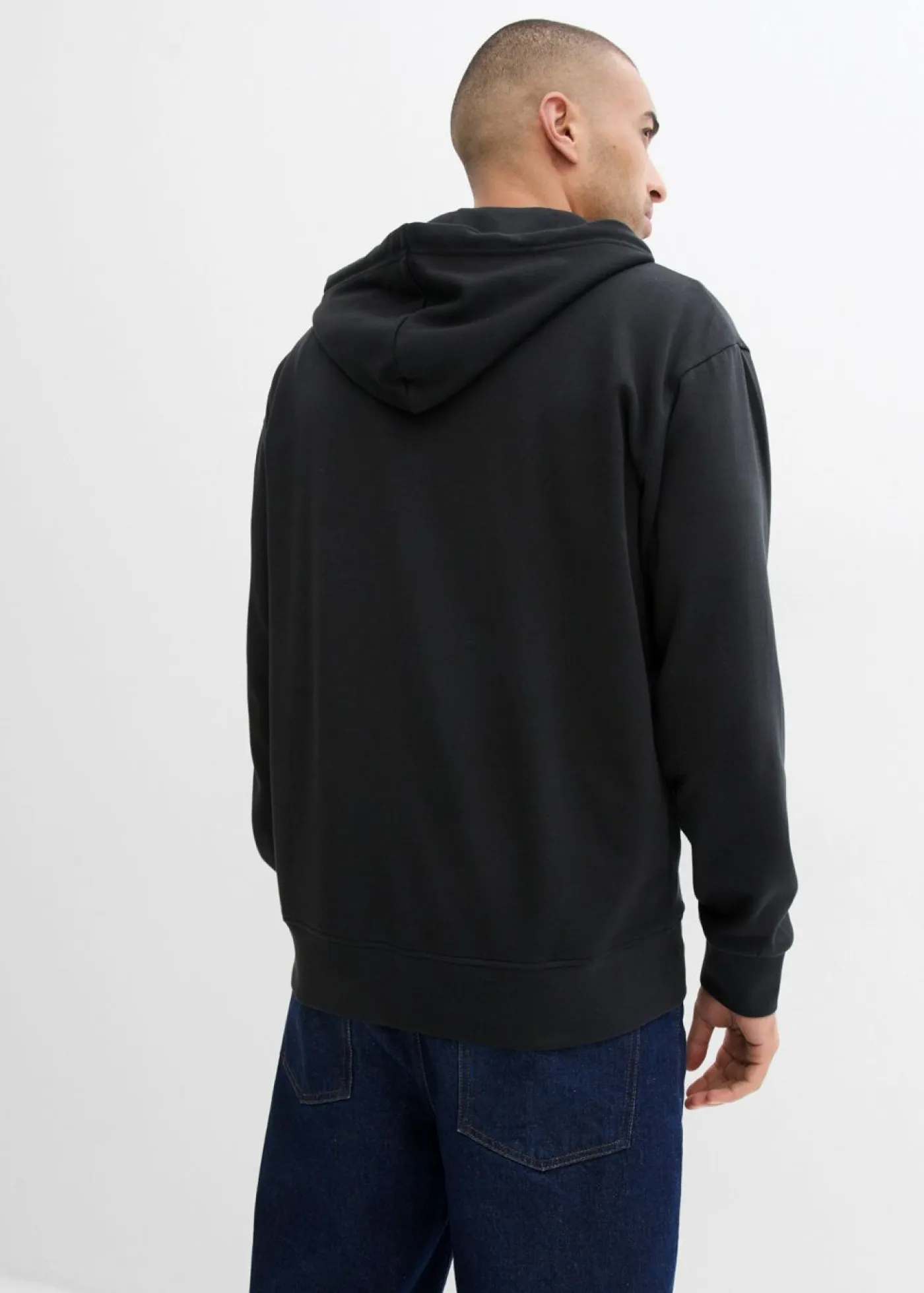 bonprix bonprix Básicos En Rebajas|Chándals>Sudadera con capucha de algodón orgánico puro, loose fit Negro