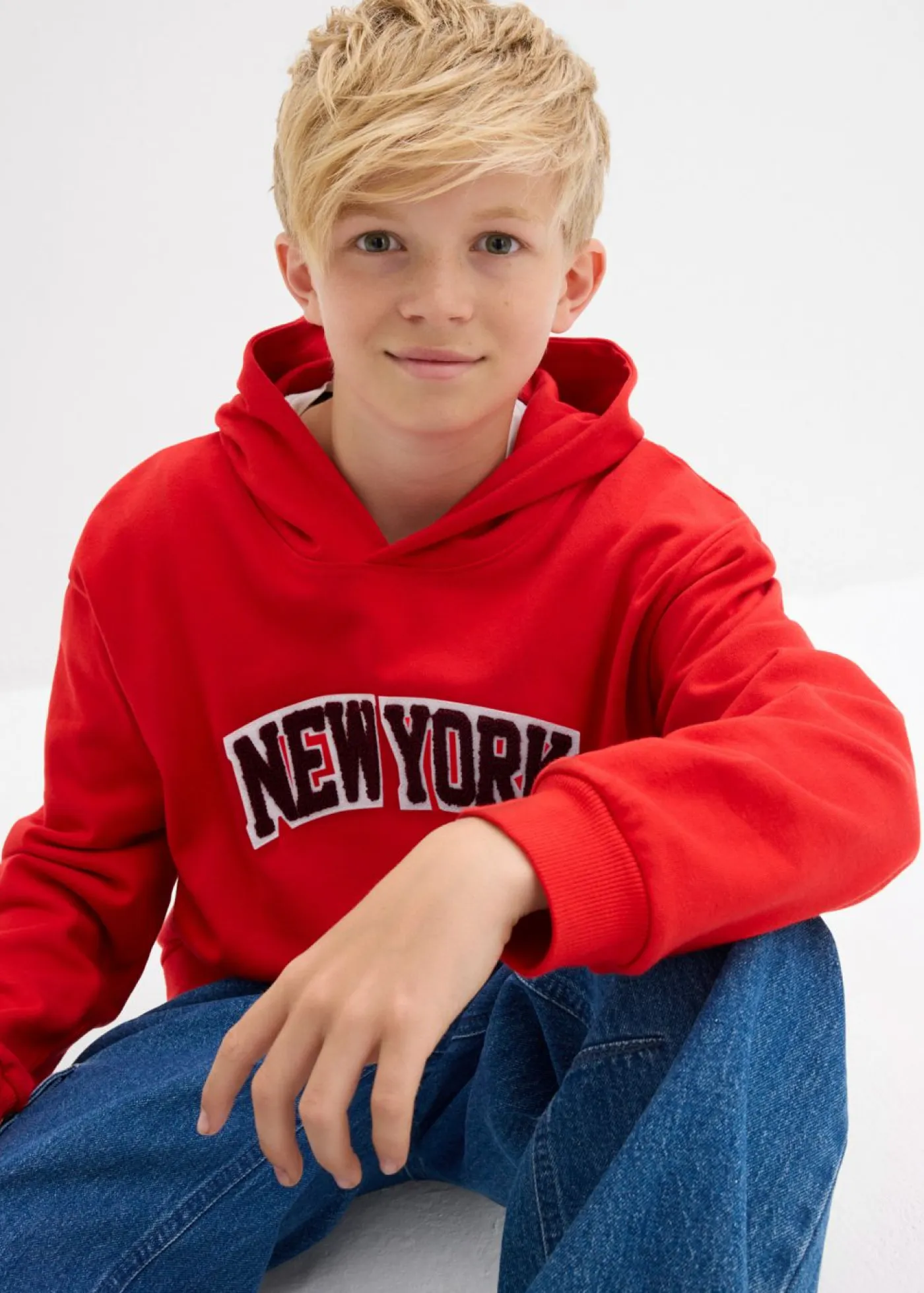 bonprix bonprix Ropa 9 A 16 Años·Sudaderas Y Jerséis>Sudadera con capucha de algodón fresa