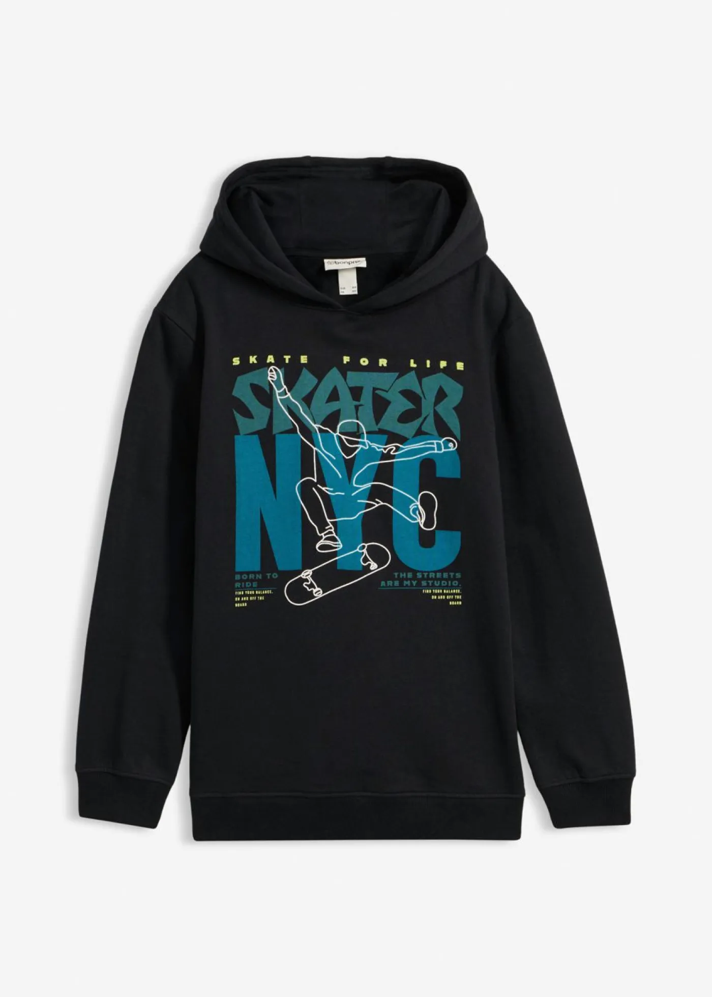 bonprix bonprix Ropa 9 A 16 Años·Sudaderas Y Jerséis|Ropa 9 A 16 Años·Novedades>Sudadera con capucha de algodón orgánico Negro