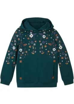 bonprix bonprix Ropa 9 A 16 Años·Sudaderas Y Jerséis>Sudadera con capucha de algodón orgánico Verde petróleo