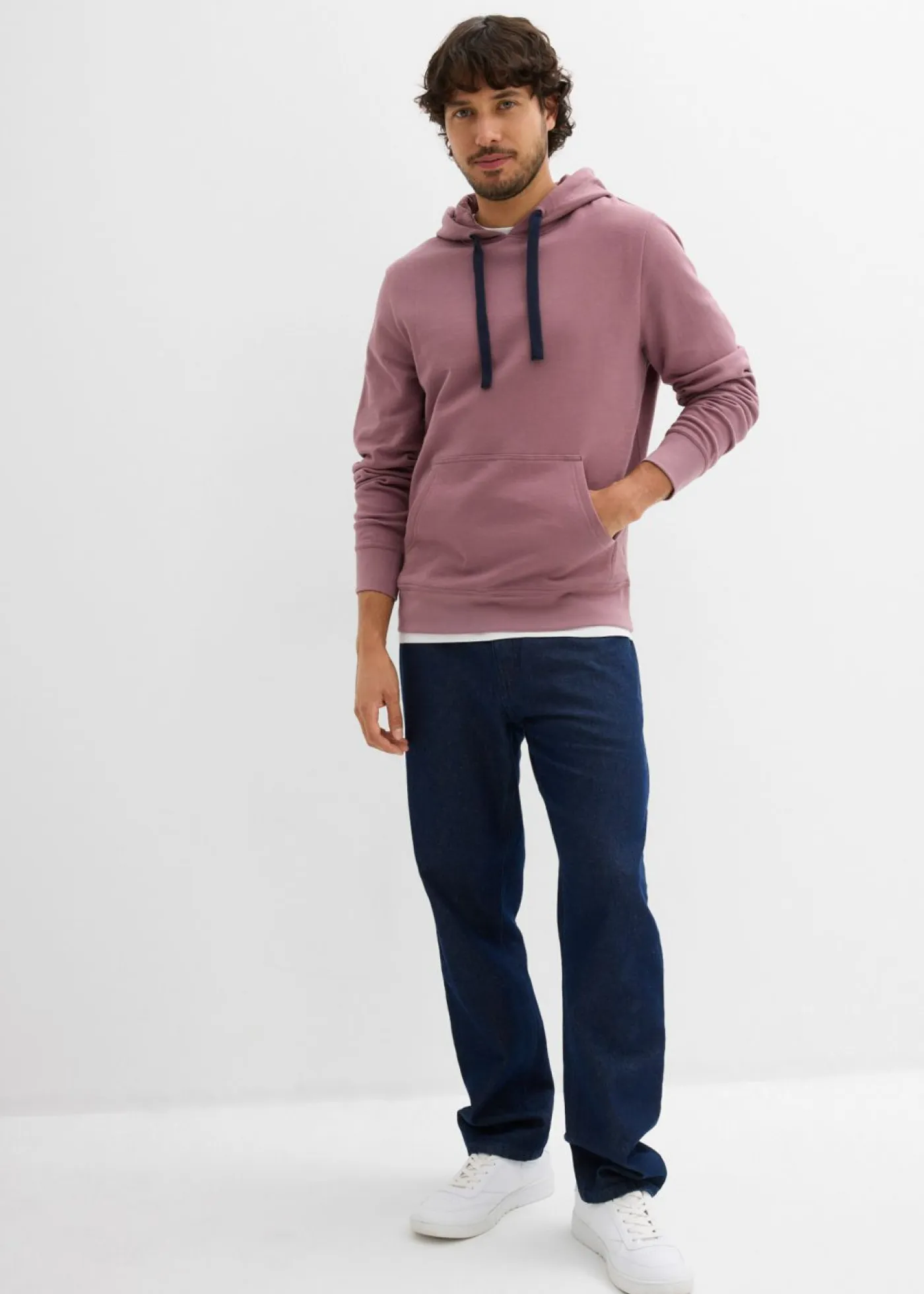 bonprix bonprix Básicos En Rebajas|Chándals>Sudadera con capucha de algodón puro Violeta mate