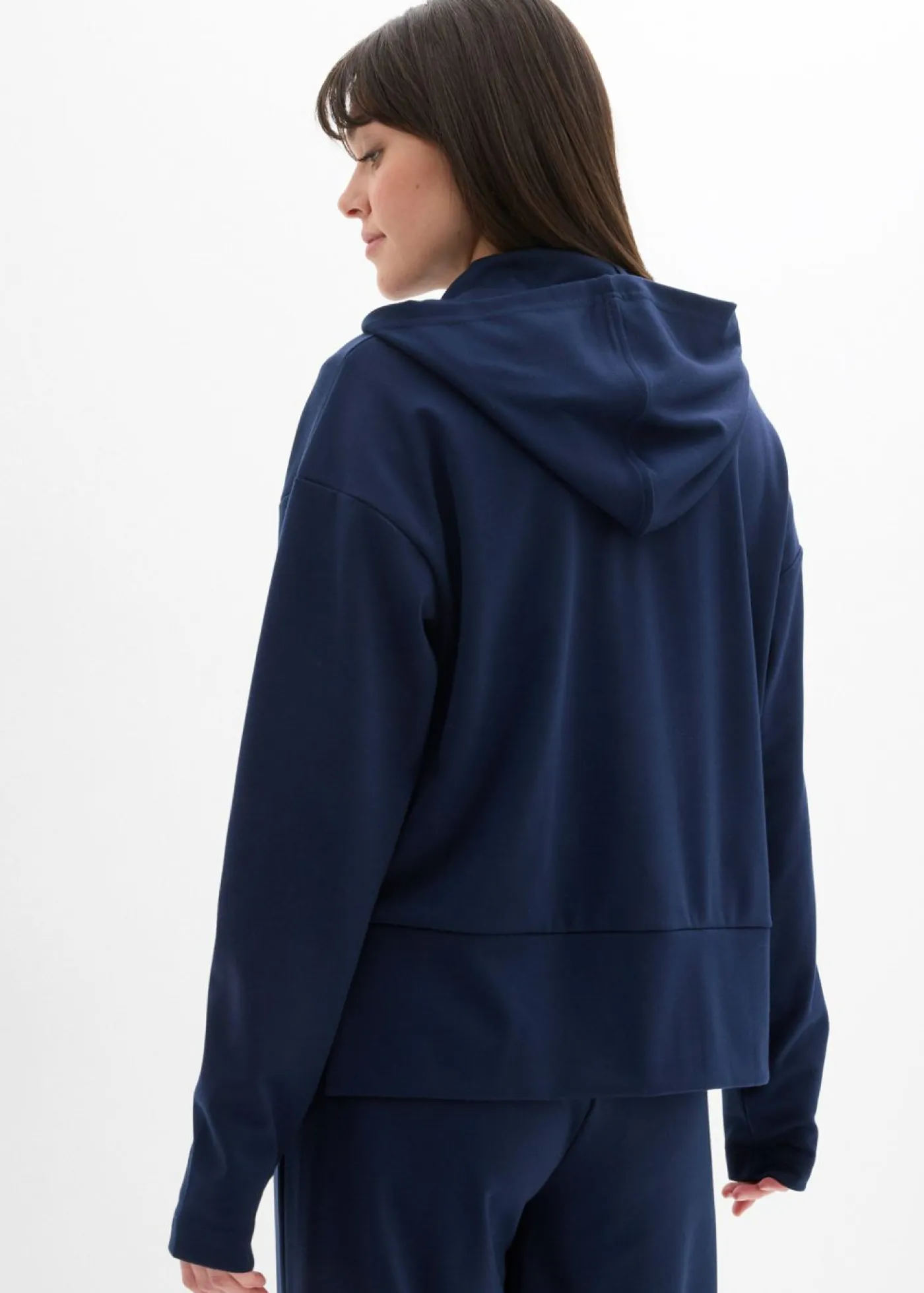 bonprix bonprix Ropa Cómoda>Sudadera con capucha de cómodo tejido Punto di Roma Azul marino