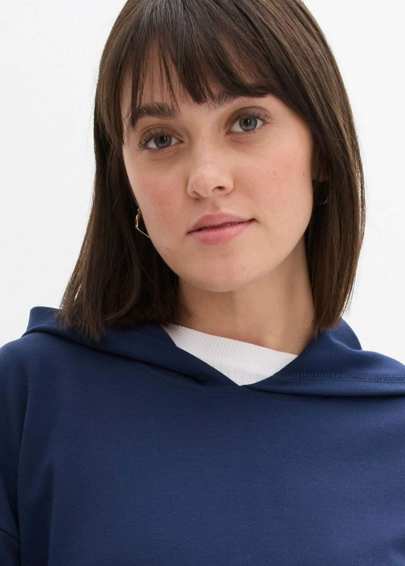 bonprix bonprix Ropa Cómoda>Sudadera con capucha de cómodo tejido Punto di Roma Azul marino