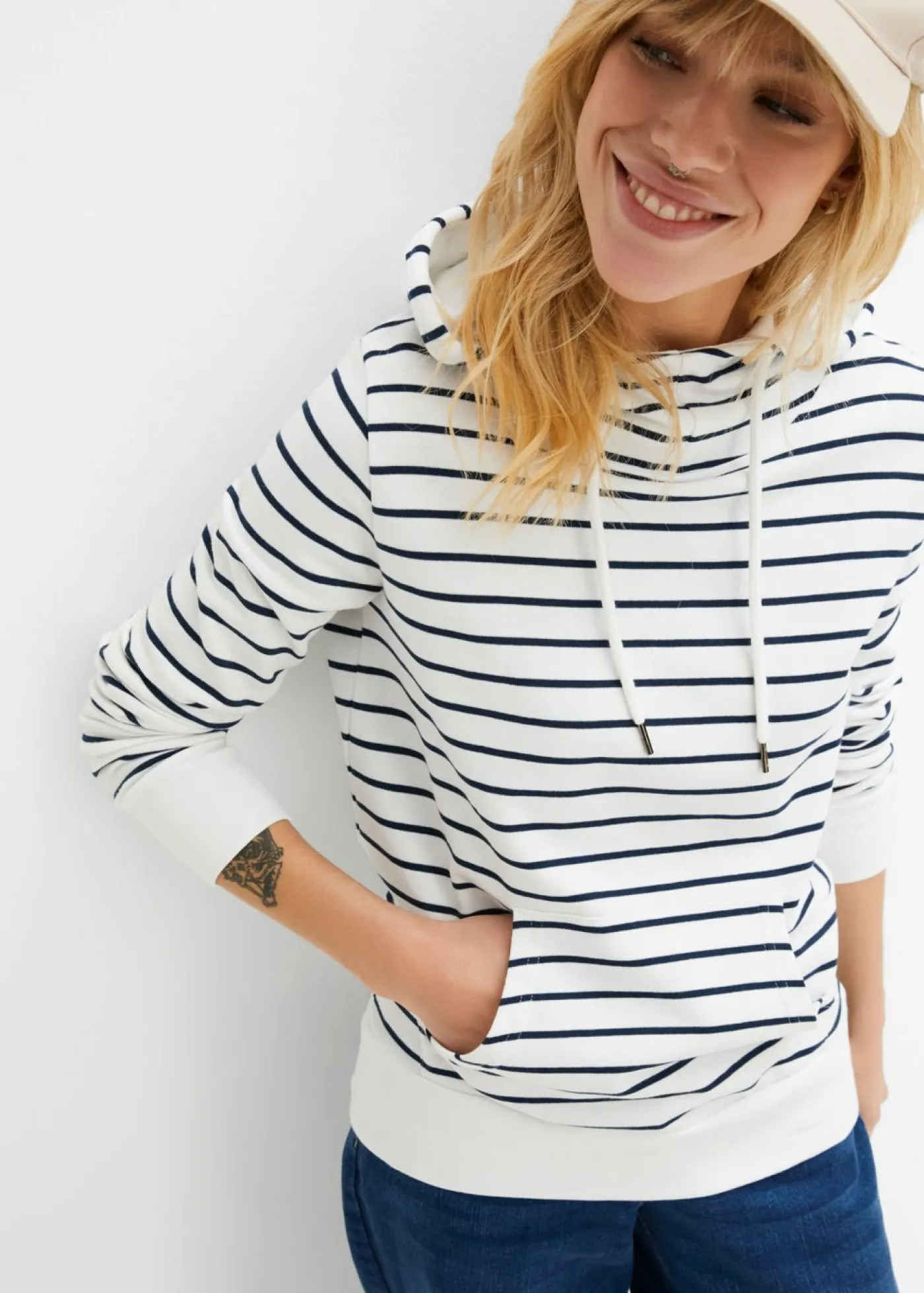 Mujer bonprix bonprix Sudadera con capucha de mezcla de algodón