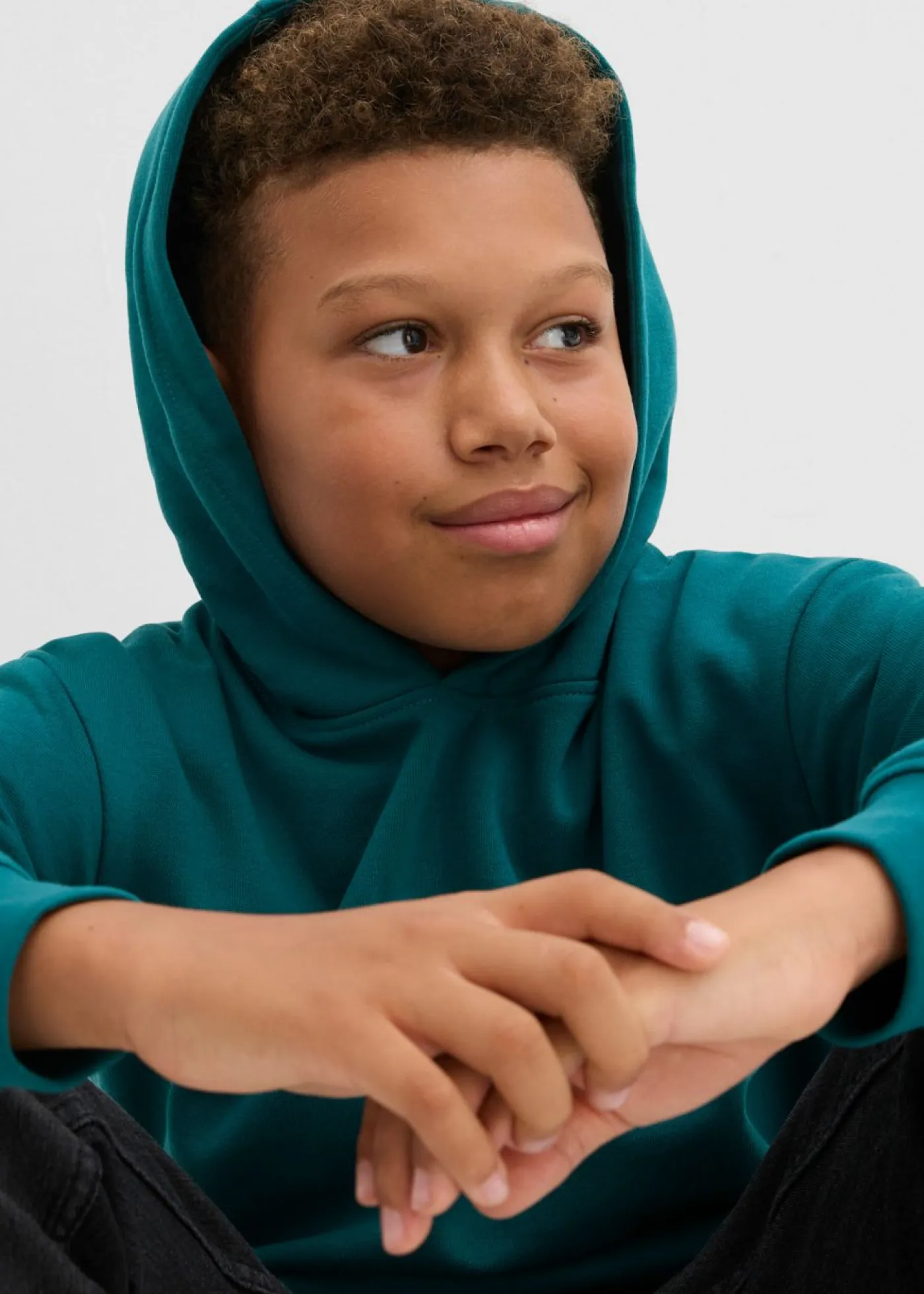 bonprix bonprix Ropa 9 A 16 Años·Sudaderas Y Jerséis>Sudadera con capucha en suave mezcla de algodón Azul petróleo