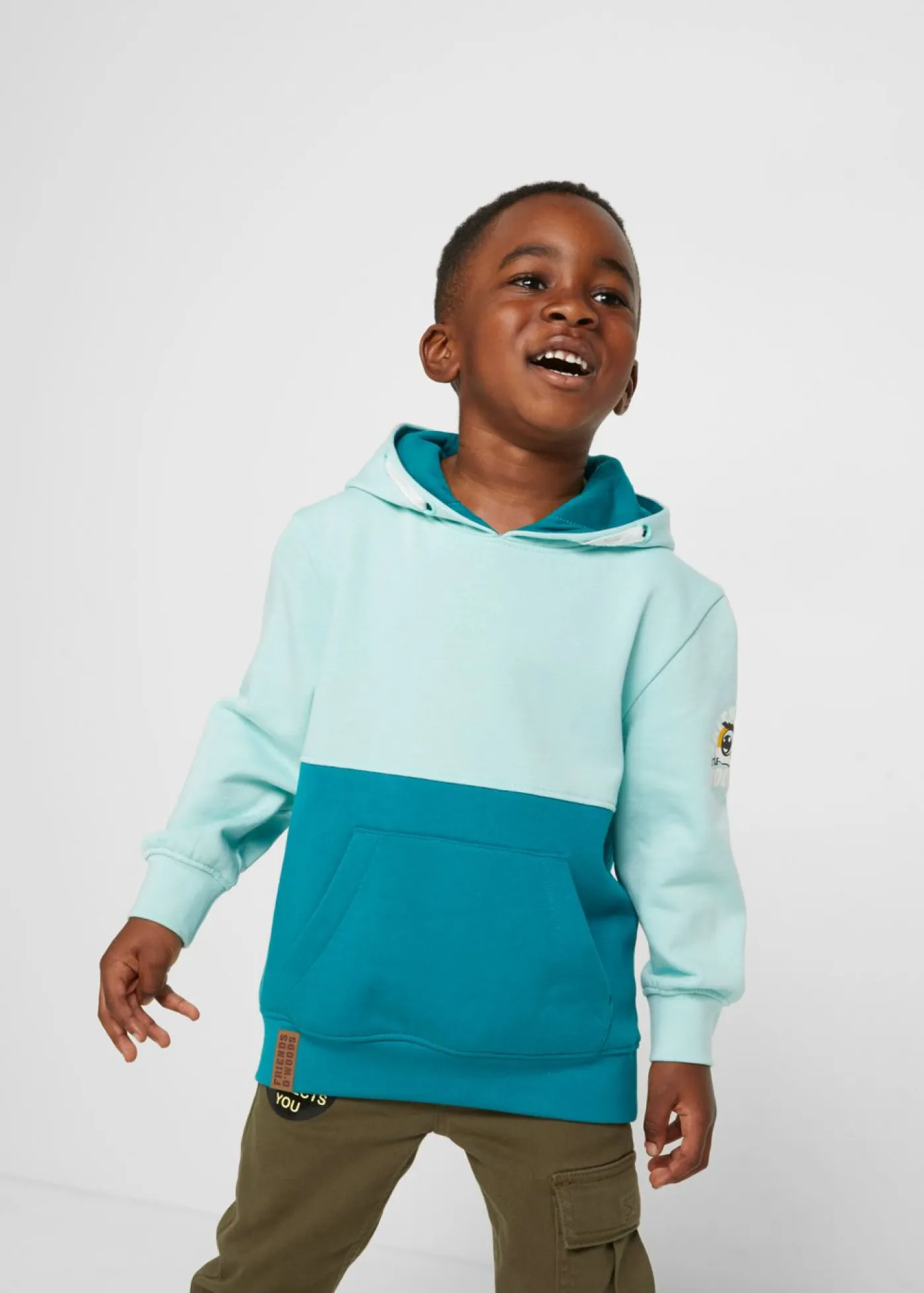 bonprix bonprix Ropa 2 A 9 Años·Sudaderas Y Jerséis>Sudadera con capucha en suave mezcla de algodón cobalto/menta