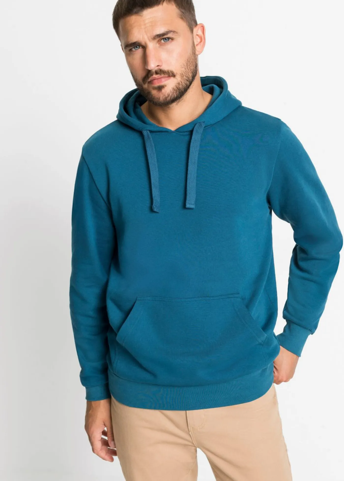 bonprix bonprix Básicos En Rebajas|Ropa Deportiva>Sudadera con capucha regular fit Petróleo azul