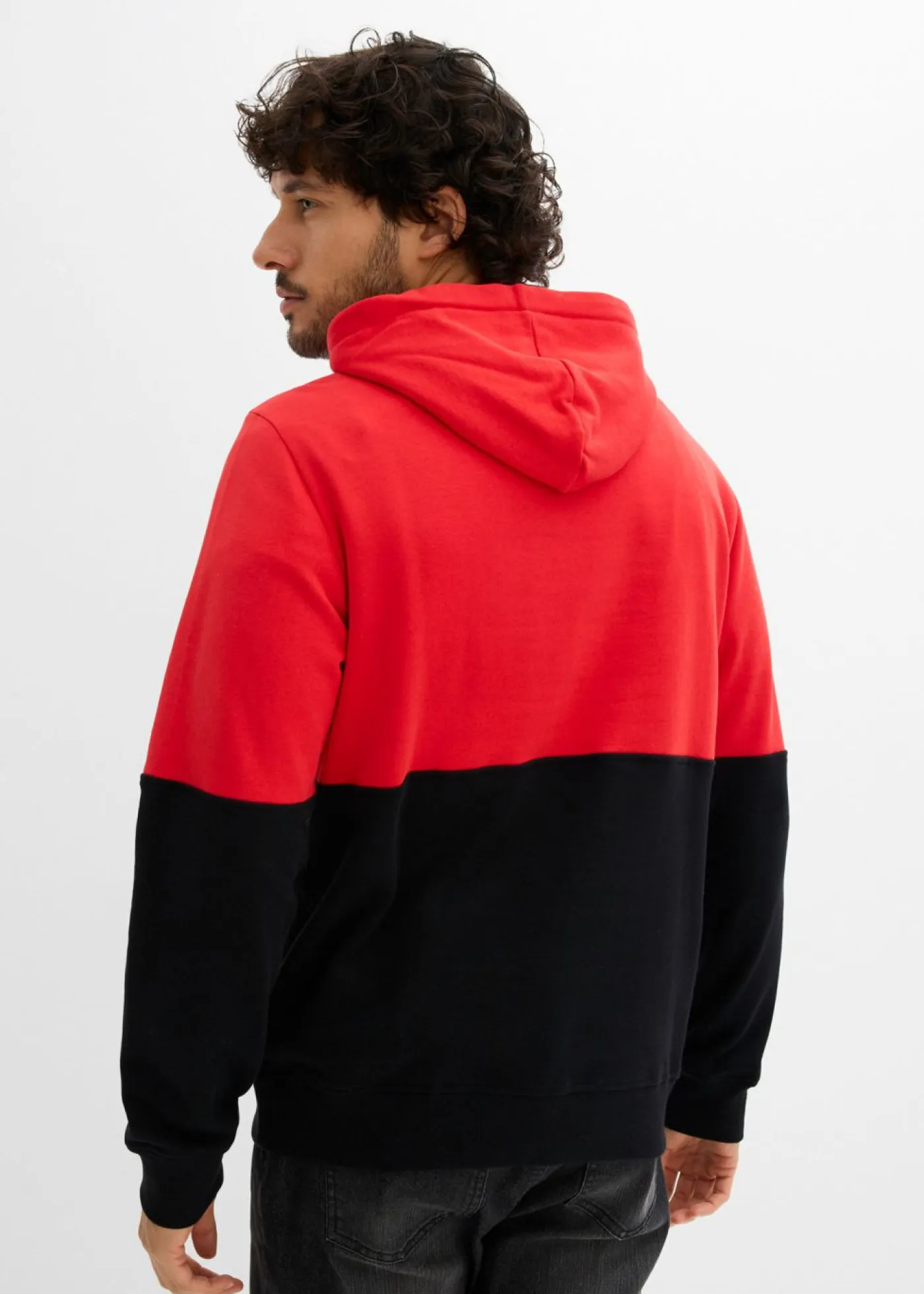 bonprix bonprix Ropa Deportiva|Chándals>Sudadera con capucha, slim fit Negro-fresa estampado