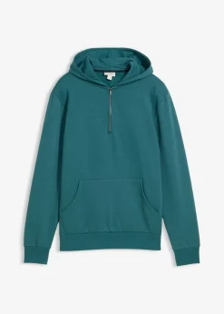 bonprix bonprix Básicos En Rebajas|Chándals>Sudadera con capucha y cremallera de algodón orgánico puro verde pimiento