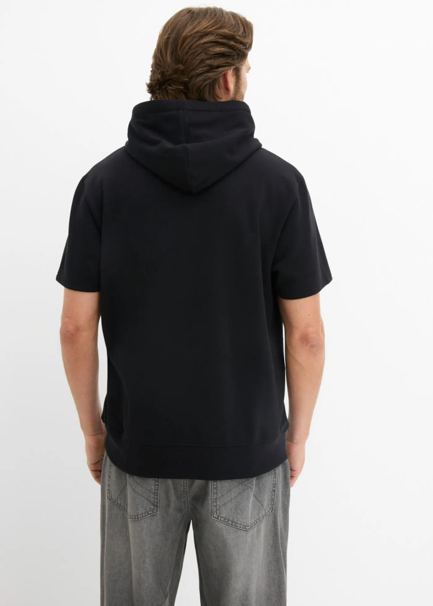bonprix bonprix Chándals>Sudadera con capucha y manga corta Negro