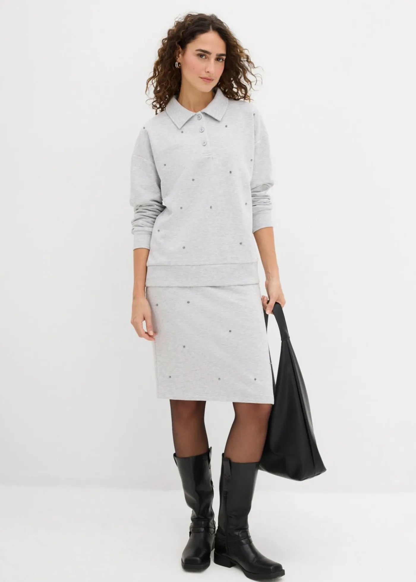 Mujer bonprix bonprix Sudadera con tachuelas