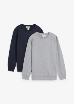 bonprix bonprix Ropa 9 A 16 Años·Sudaderas Y Jerséis|Ropa 9 A 16 Años·Packs De Ropa>Sudadera con una suave mezcla de algodón (2 unidades) gris claro jaspeado+azul marino