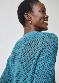 Mujer bonprix bonprix Sudadera de ajour de mezcla de lino ligero