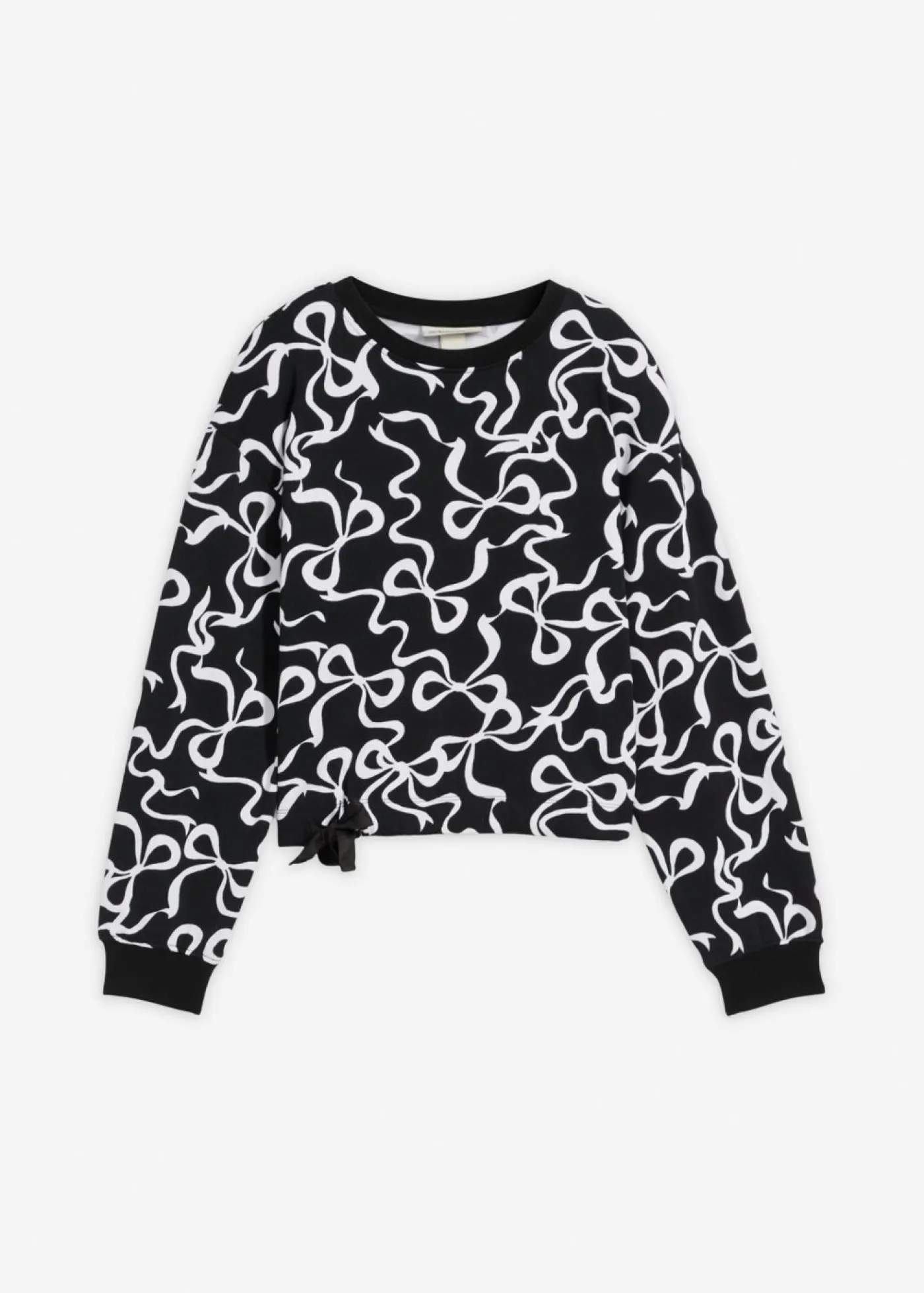 bonprix bonprix Ropa 9 A 16 Años·Sudaderas Y Jerséis>Sudadera de algodón orgánico puro Negro-blanco estampado