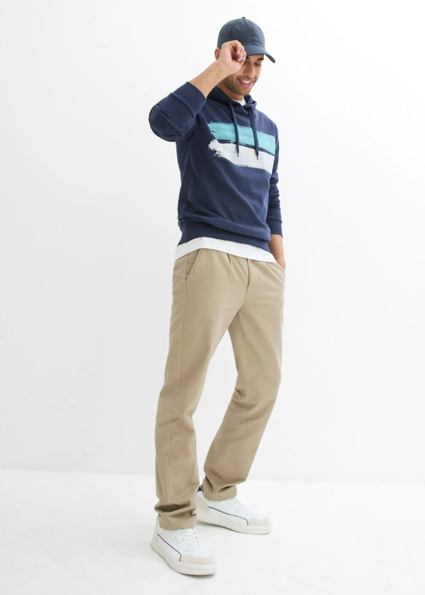 bonprix bonprix Chándals>Sudadera de algodón orgánico puro con capucha Azul marino