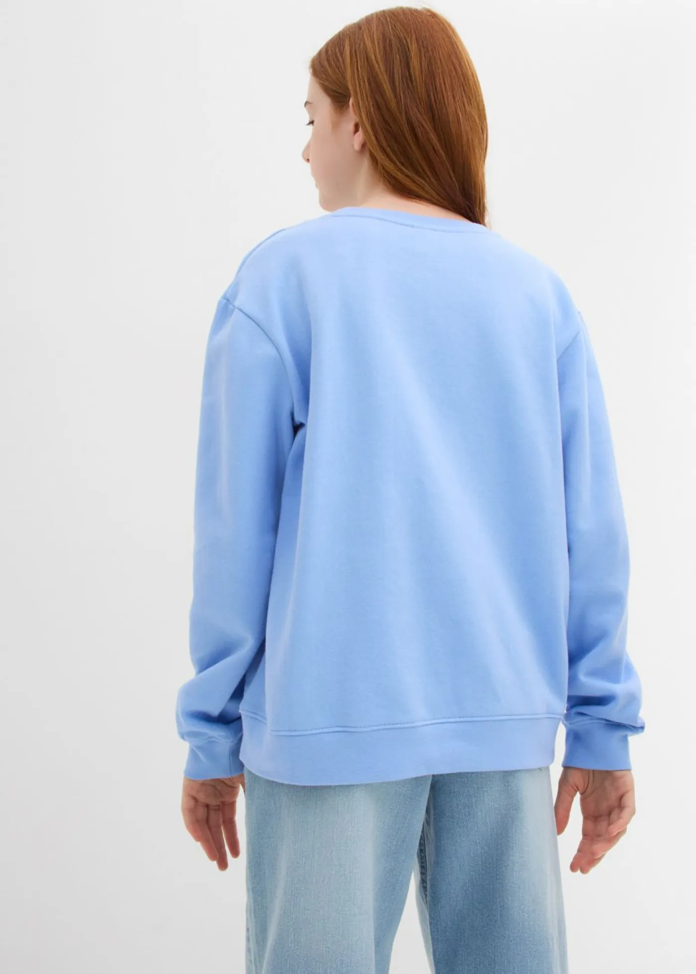 bonprix bonprix Ropa 9 A 16 Años·Sudaderas Y Jerséis>Sudadera de algodón orgánico puro Azul perla