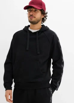 bonprix bonprix Chándals>Sudadera de algodón orgánico puro con capucha y corte holgado Negro