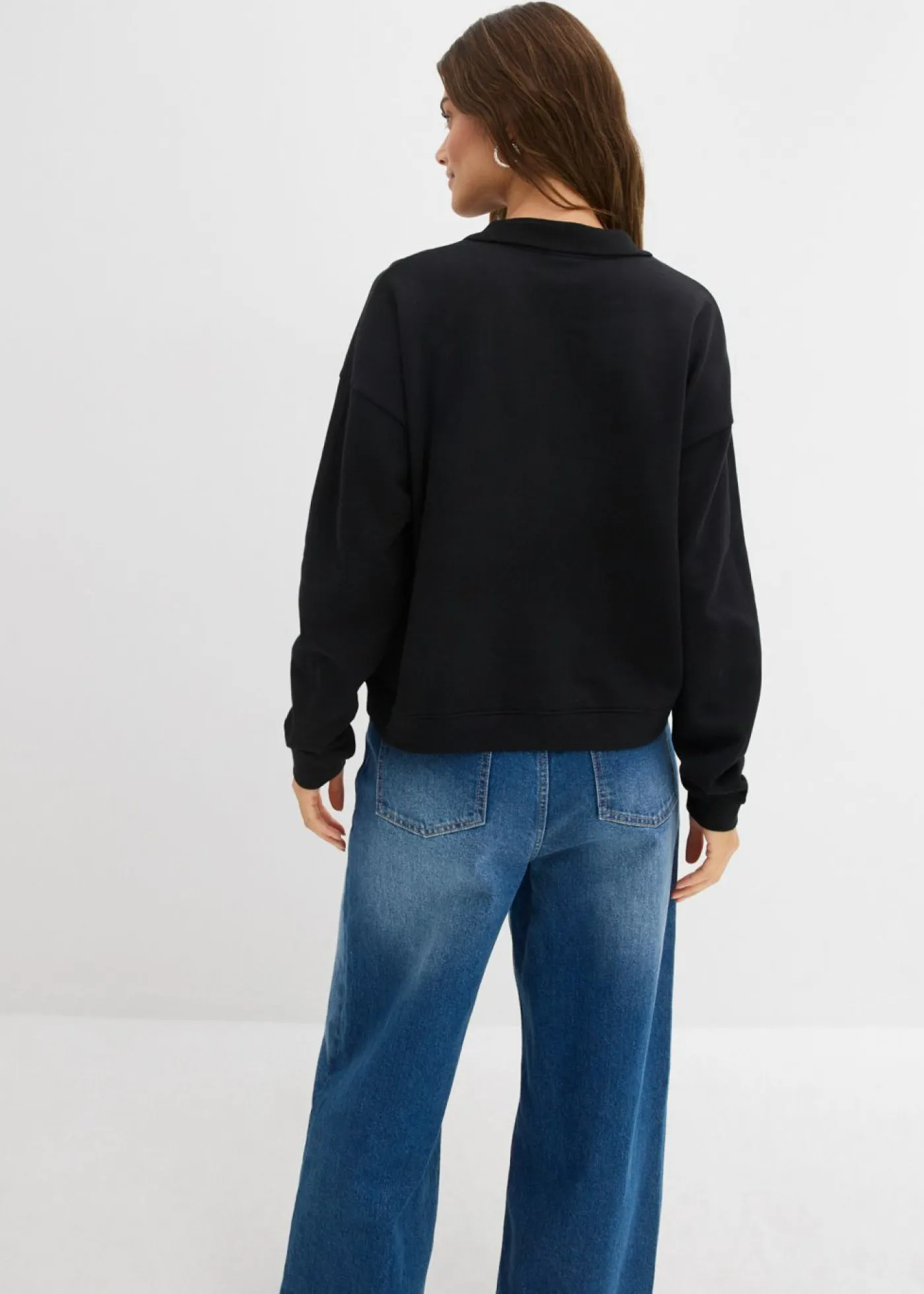 bonprix bonprix Básicos|Ropa Cómoda>Sudadera de algodón orgánico puro Negro