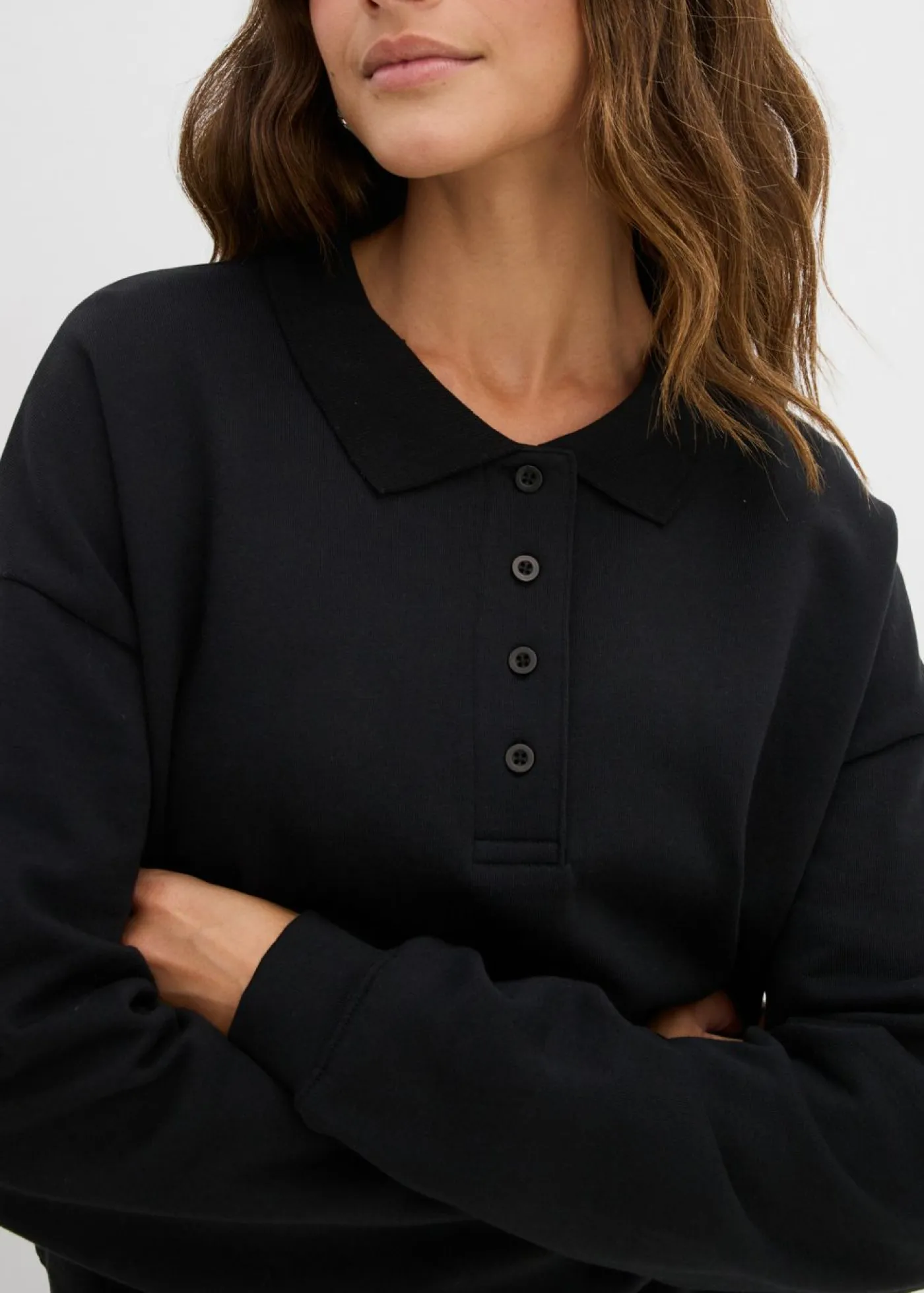 bonprix bonprix Básicos|Ropa Cómoda>Sudadera de algodón orgánico puro Negro