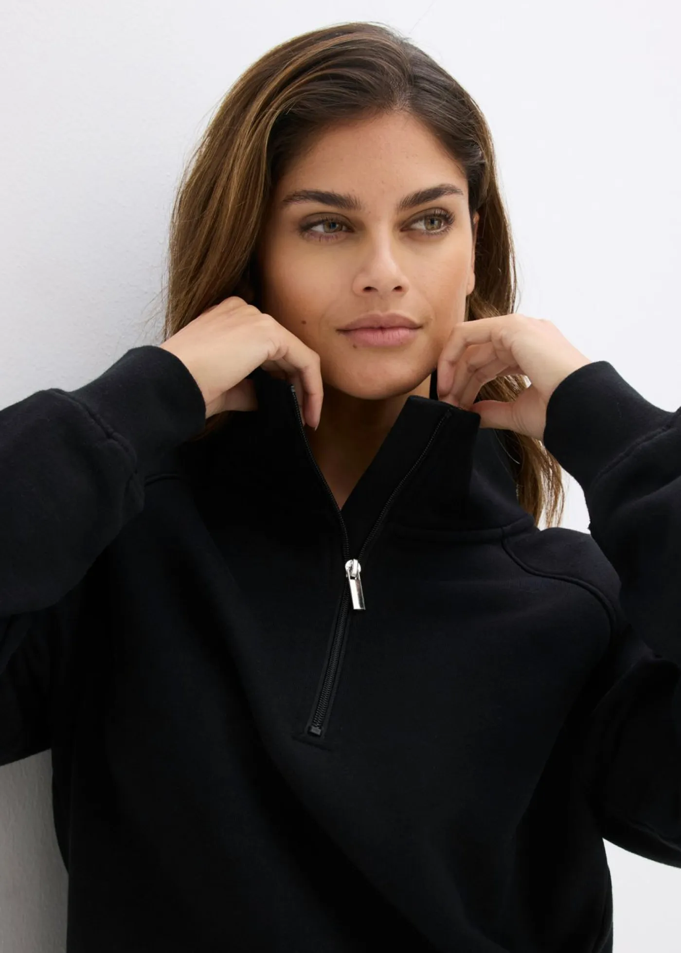 bonprix bonprix Básicos|Ropa Cómoda>Sudadera de algodón orgánico puro Negro