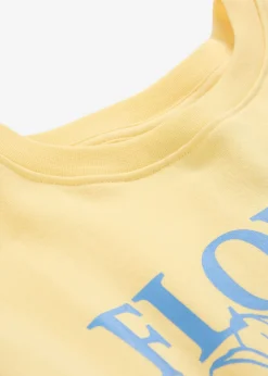 bonprix bonprix Ropa 9 A 16 Años·Sudaderas Y Jerséis|Ropa 9 A 16 Años·Novedades>Sudadera de algodón orgánico puro Amarillo claro-azul provenzal estampado