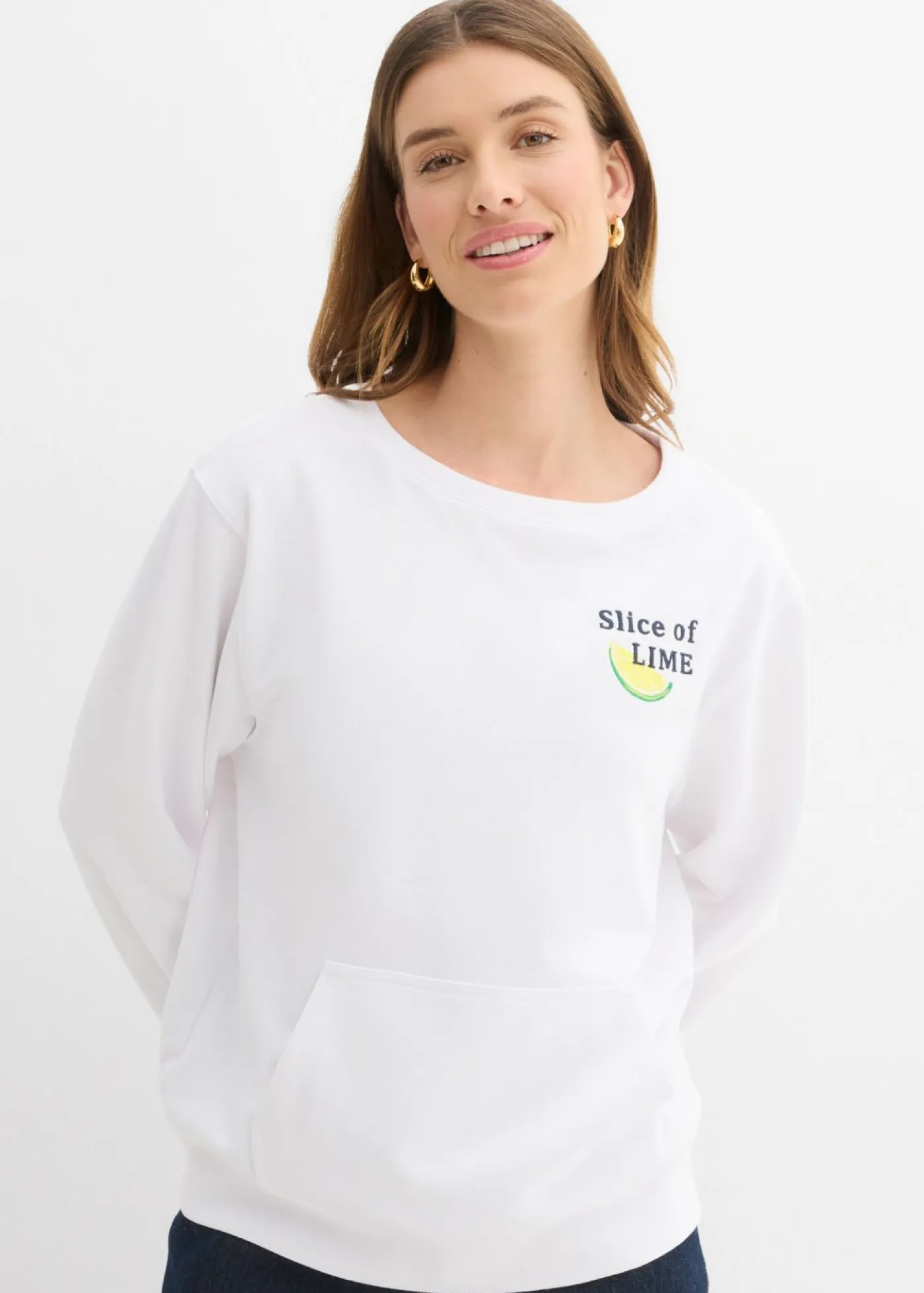 bonprix bonprix Ropa Cómoda|Novedades>Sudadera de algodón puro Blanco