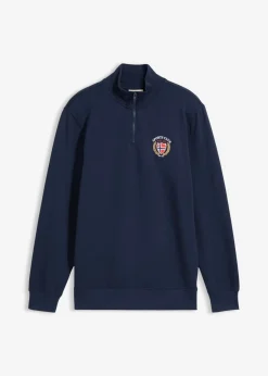 bonprix bonprix Chándals>Sudadera de algodón puro Azul marino estampado