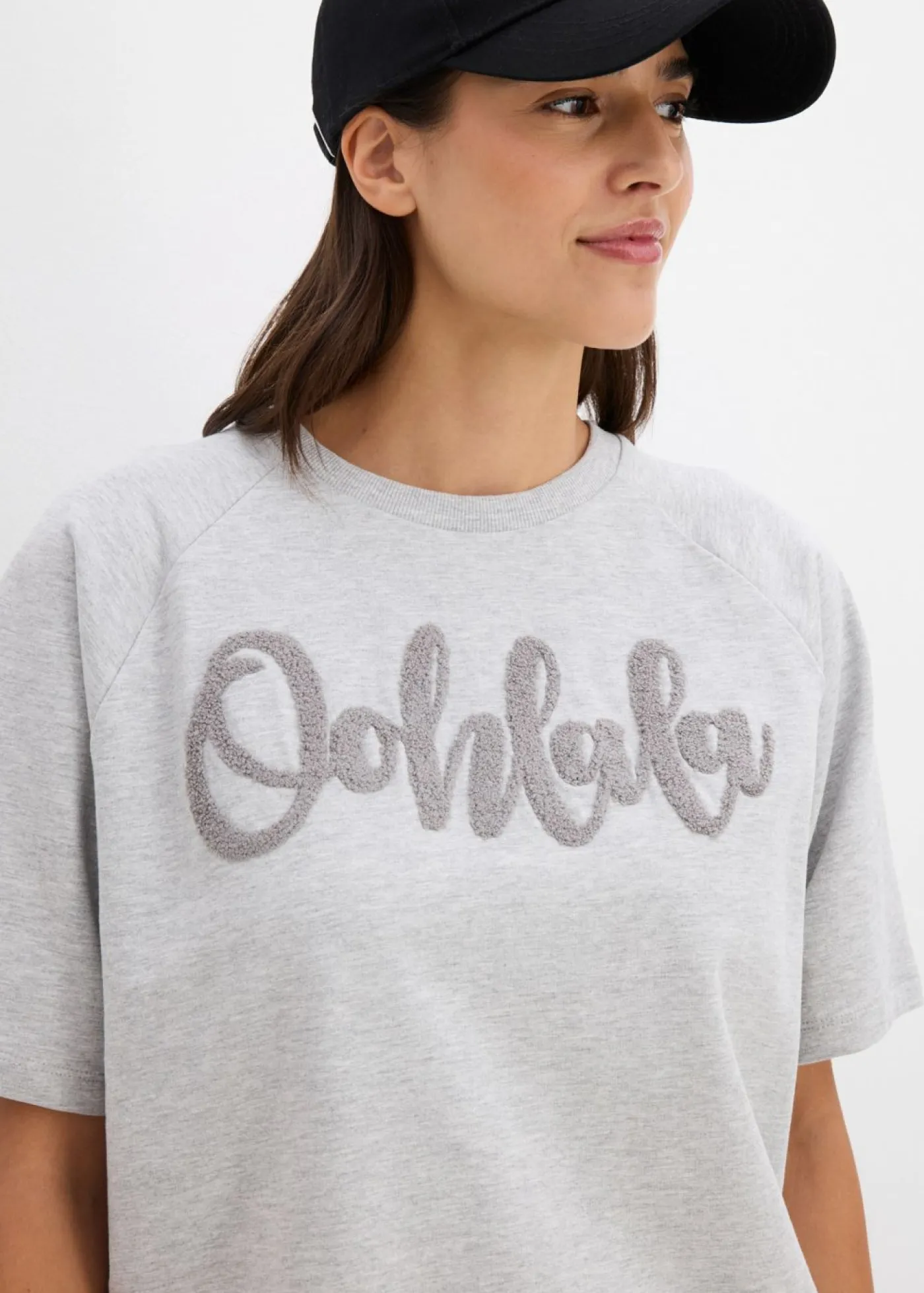 bonprix bonprix Ropa Cómoda|Novedades>Sudadera de mezcla de algodón Gris claro jaspeado-gris