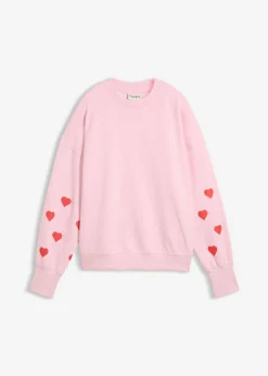 bonprix bonprix Ropa Cómoda>Sudadera de mezcla de algodón rosa cristal-fresa