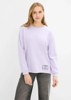 Mujer bonprix bonprix Sudadera de mezcla de algodón con bajo asimétrico