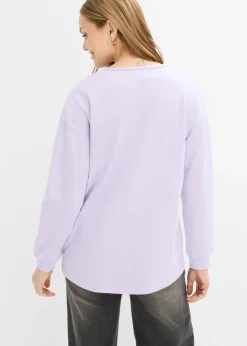 Mujer bonprix bonprix Sudadera de mezcla de algodón con bajo asimétrico