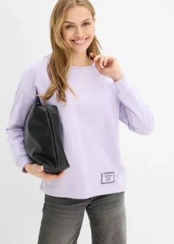 Mujer bonprix bonprix Sudadera de mezcla de algodón con bajo asimétrico