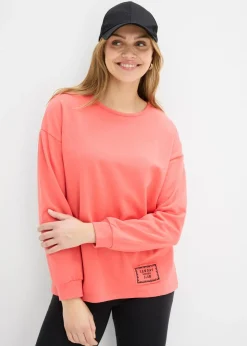 bonprix bonprix Ropa Cómoda>Sudadera de mezcla de algodón con bajo asimétrico Salmón claro