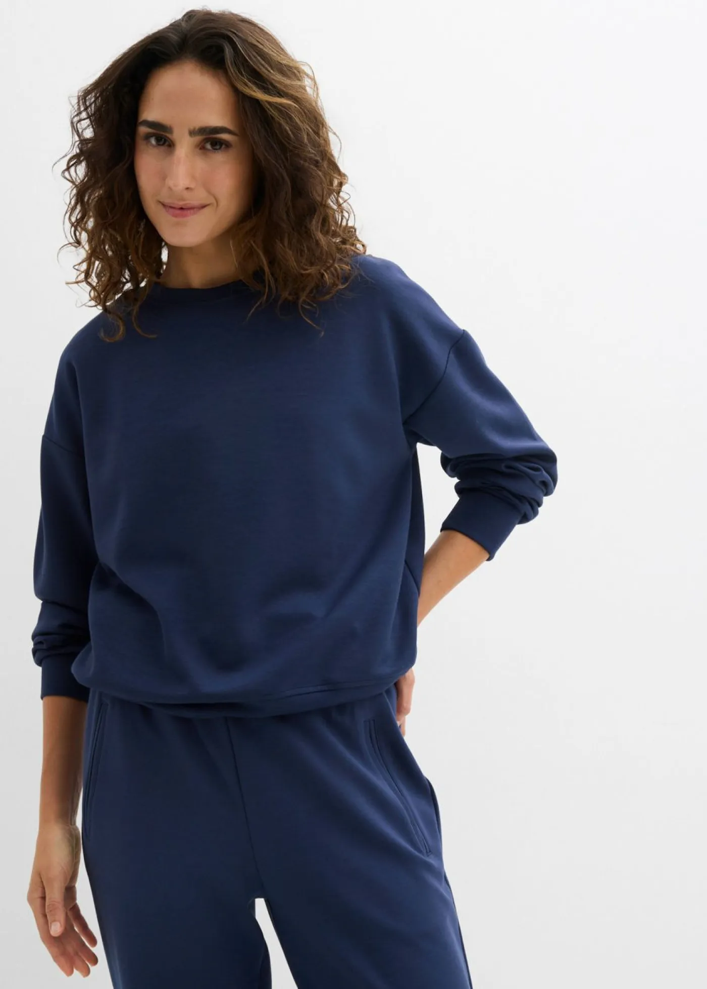 bonprix bonprix Básicos|Ropa Cómoda>Sudadera de neopreno suave Azul marino