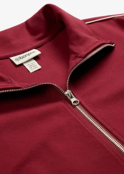 bonprix bonprix Ropa Cómoda>Sudadera de Punto di Roma cómoda rojo rubí-blanco